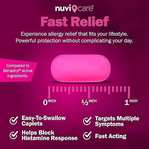 Miniatura 6 de Tabletas para aliviar la alergia  Tabletas antihistamínicas de difenhidramina de 25 mg para secreción nasal, estornudos, picazón en los ojos y