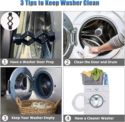 Miniatura 9 de Magoog - Soporte para puerta de lavadora de carga frontal, mantiene la puerta de la lavadora de carga frontal abierta y seca para evitar la humedad,