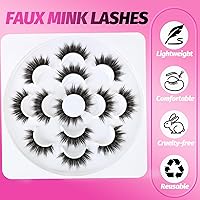 Vista 3 de Pestañas postizas hechas a mano de Veleasha 5D de imitación de visón, 7 pares