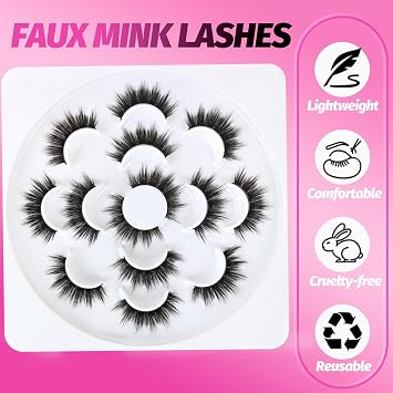 Veleasha Lashes 5D Faux Mink False Eyelashes Fluffy Lash Strips (5D15)