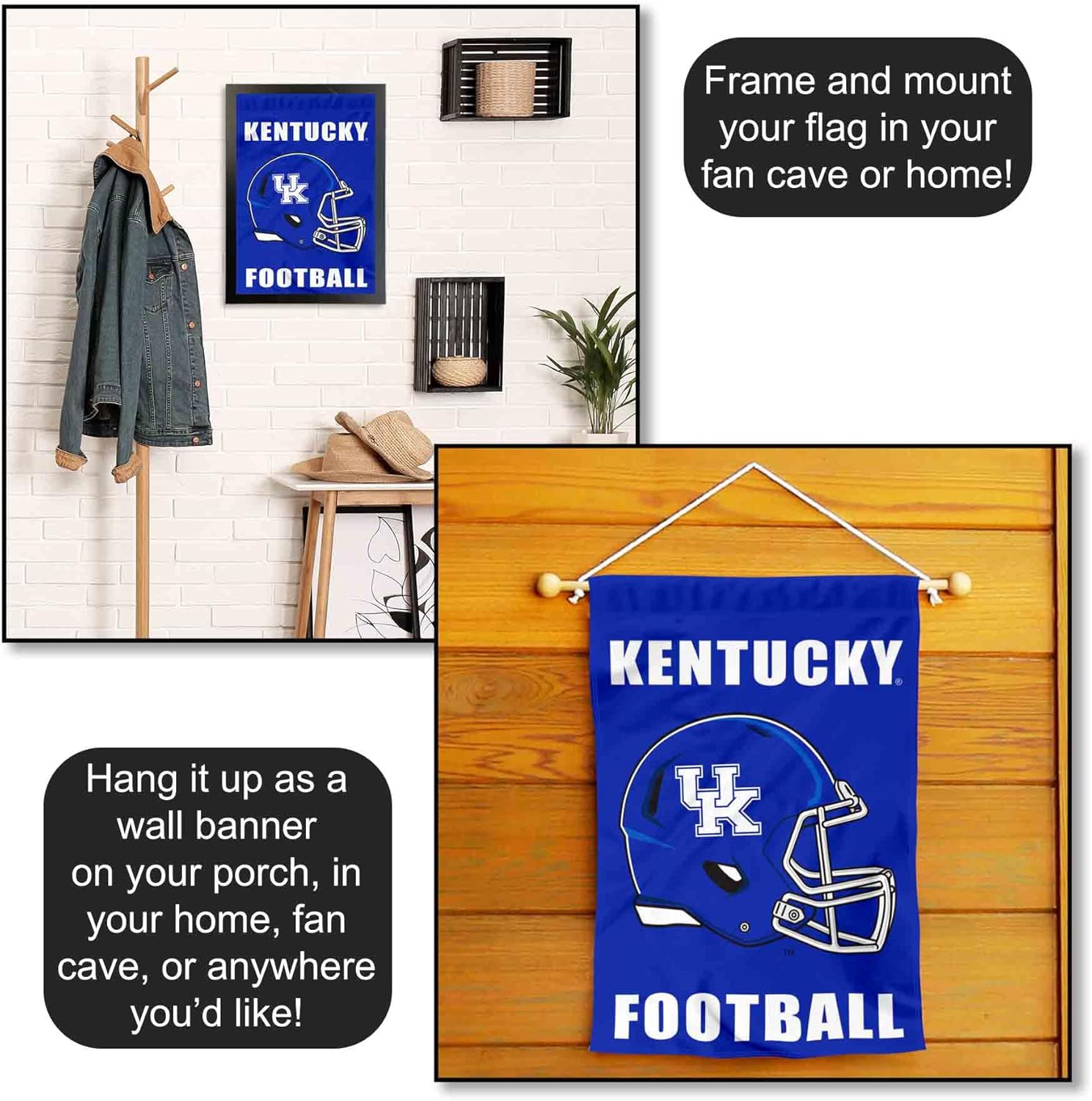 Kentucky Wildcats Football Helmet Garden Flag - Image 5