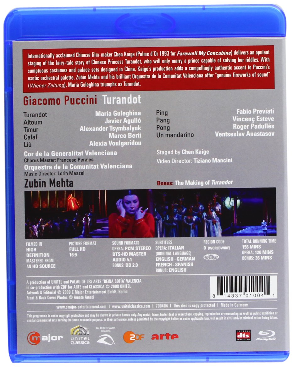 Giacomo Puccini - Turandot [Alemania] [Blu-ray]