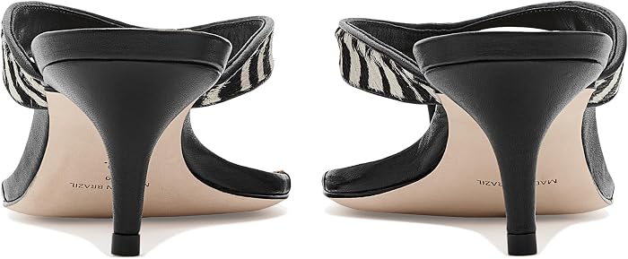 Женские сандалии Cinq à Sept Frankie Zebra Haircalf Kitten Heel, цвет: Чёрный — фото 4