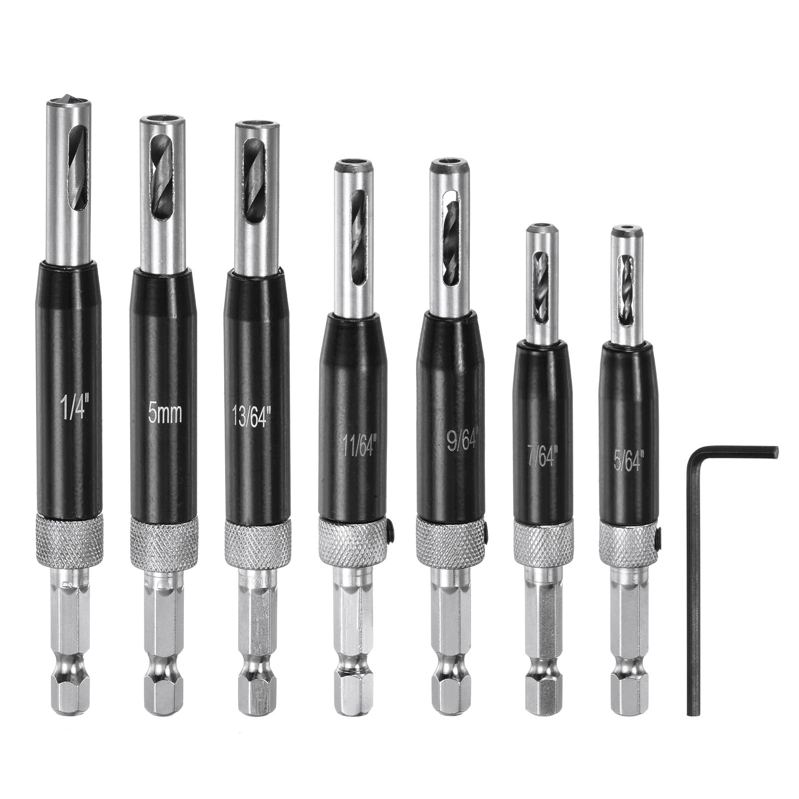 Set De 3 Forets à Charnière – 5/64, 7/64, 9/64, Acier HSS, Avec Clé Hexagonale