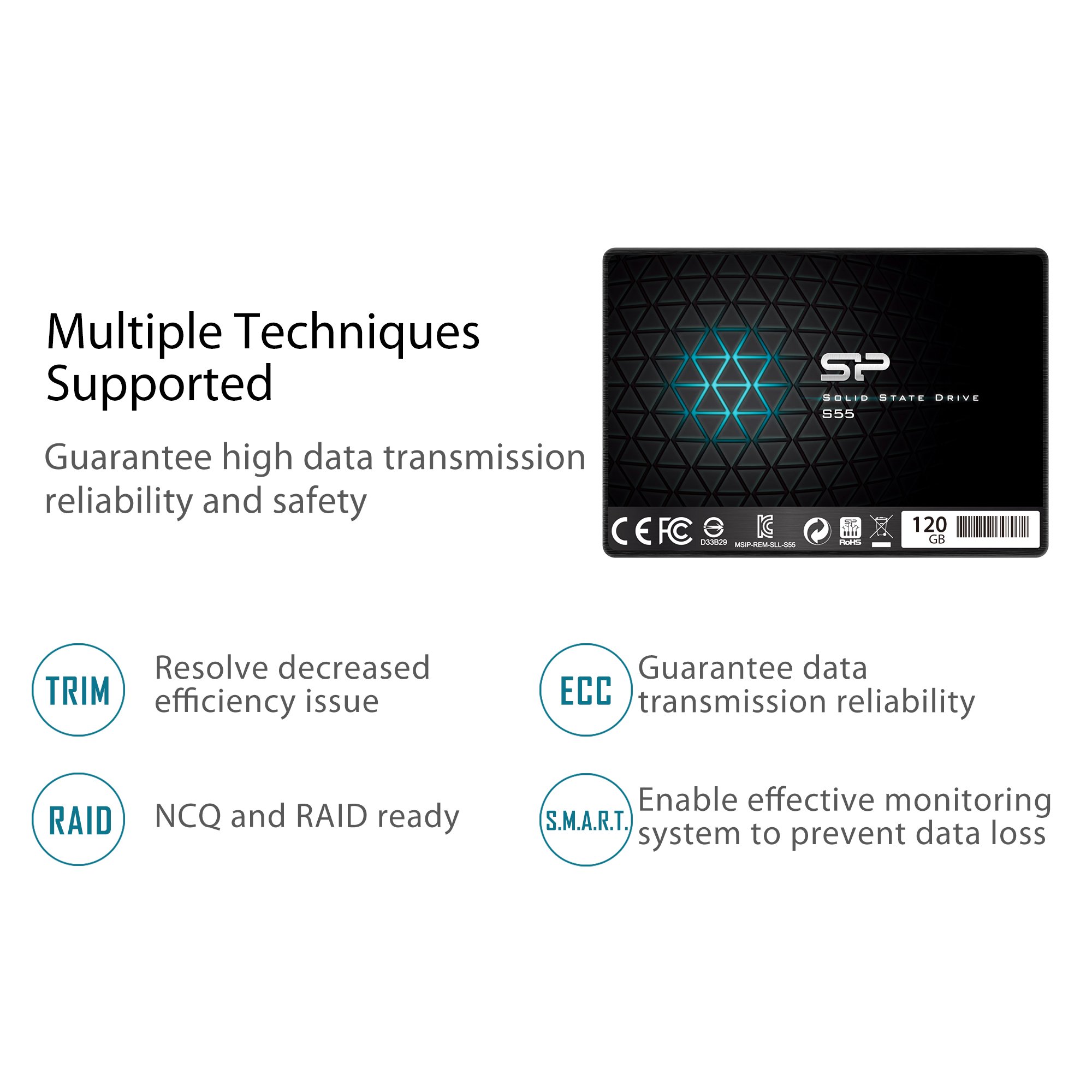 Silicon Power Delgado S55-120 GB Interna Unidad de Estado sólido con Altas velocidades de Lectura/Escritura 500/350 MB/s de 2,5 Pulgadas SATA III 7mm (SP120GBSS3S55S25FR): Amazon.es: Informática