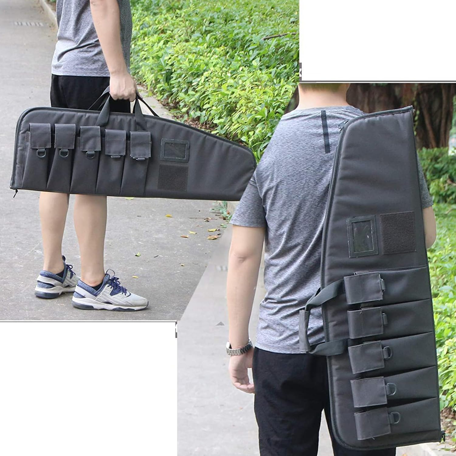 HYKING Tactical Soft Gun Case Rifle Carrying Range Bag with 5 Magazine Pouches and Adjustable Shoulder Strap,38/42 Inch