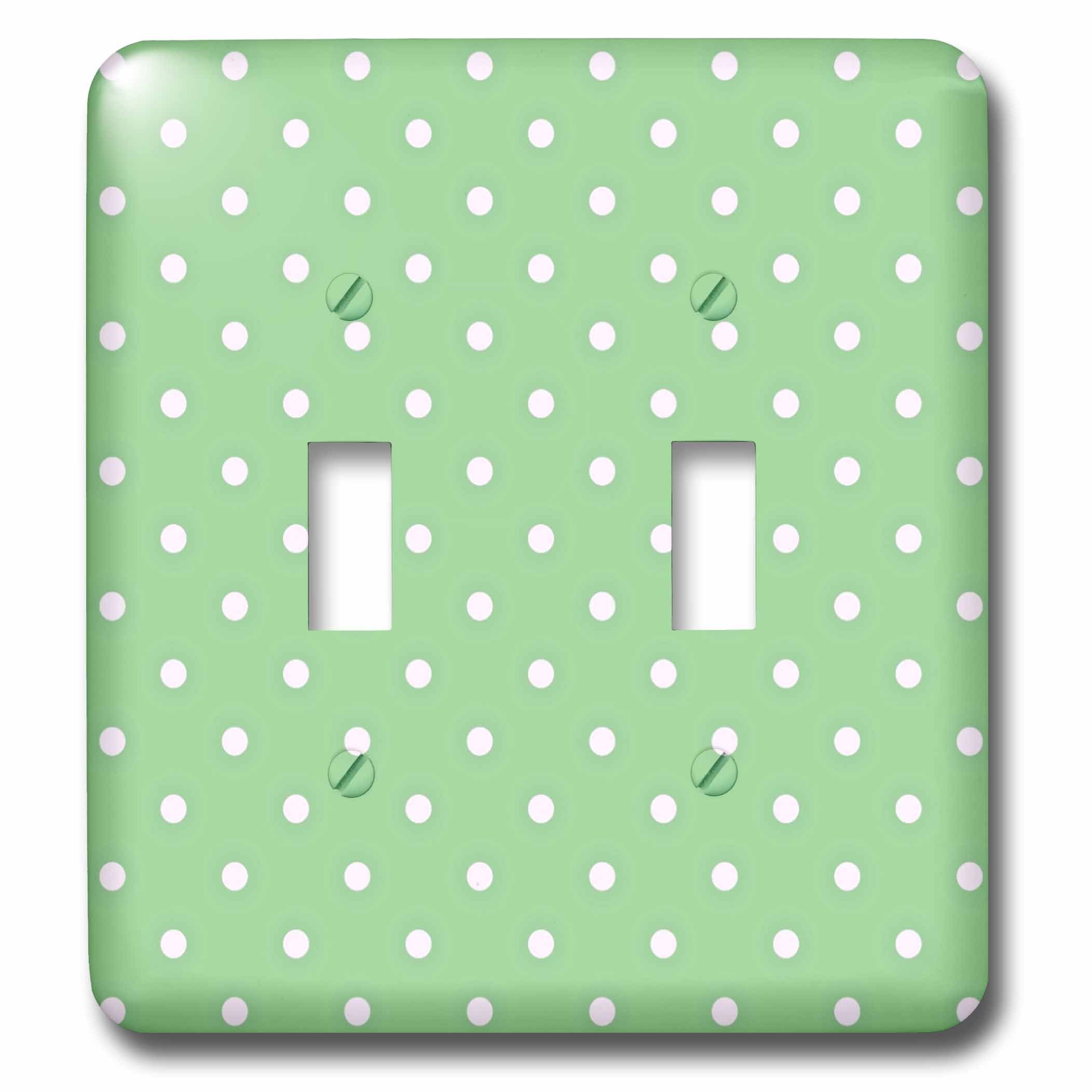 Interrupteur à baïonnette blanc avec décoration murale à pois vert pâle