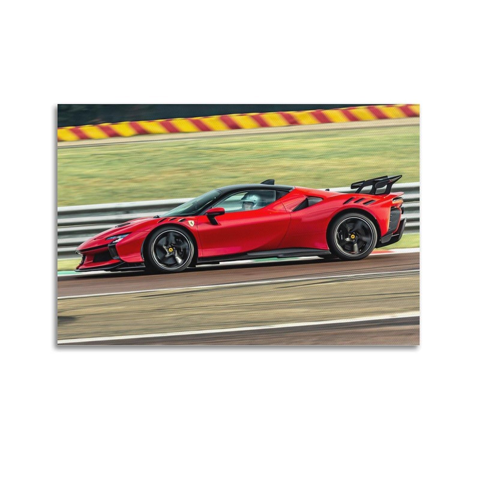OKAHYS V8 Engine Supercar SF90 XX Stradale Poster Modern Decorative Canvas Prints - Ideal Wall Art for Family, Man Cave, Game Room, Boys & Girls Bedroom 20x30inch(50x75cm)