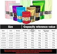 Vista 2 de 5.9"x8.6" 120 piezas Bolsas de Mylar para almacenamiento de alimentos, bolsa a prueba de olores con ventana mate, bolsas de almacenamiento