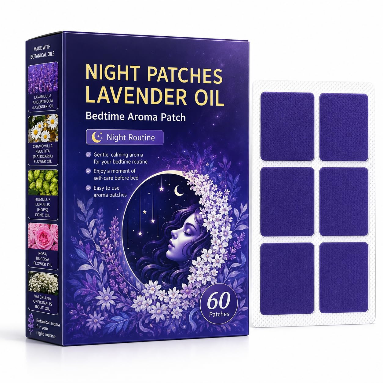 Toppe aromatiche all'olio di lavanda, 240 strisce/4 scatole | Design staccabile