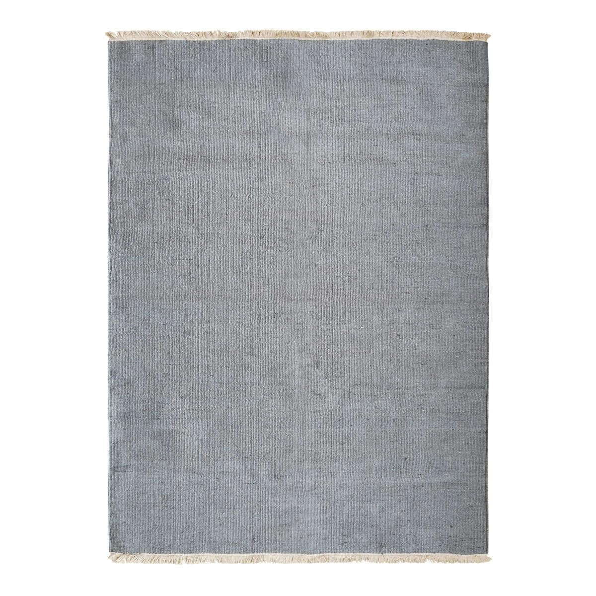 Tapis en jute et coton avec franges gris clair 160x230 - style bohème