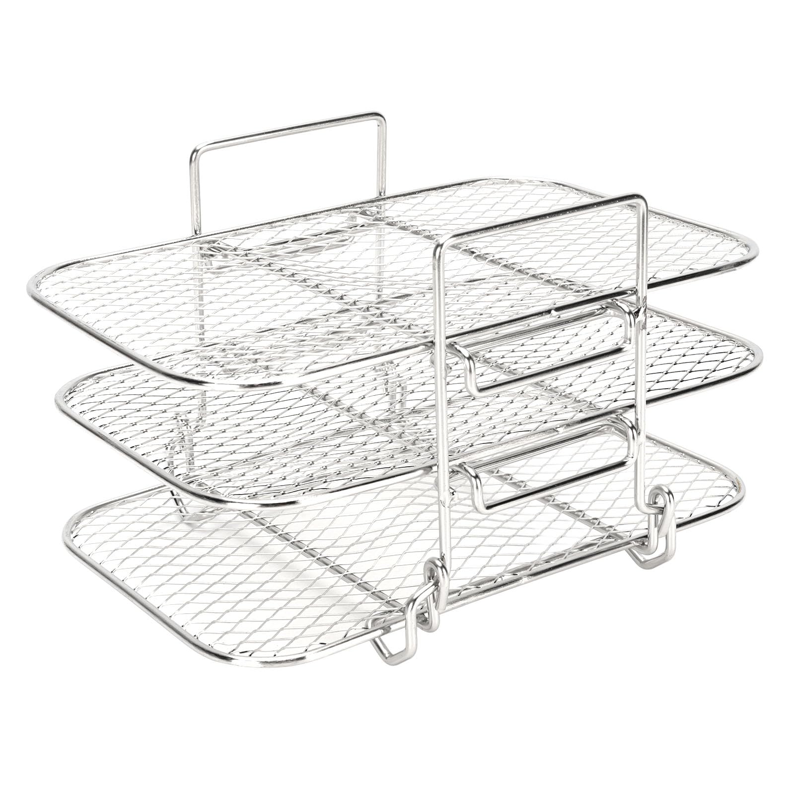 Stainless Steel Dehydrator Racks, 3 Layer Detachable Stackable Air Fryer Oven Tray Air Fryer Grill Rack for Oven and Grill