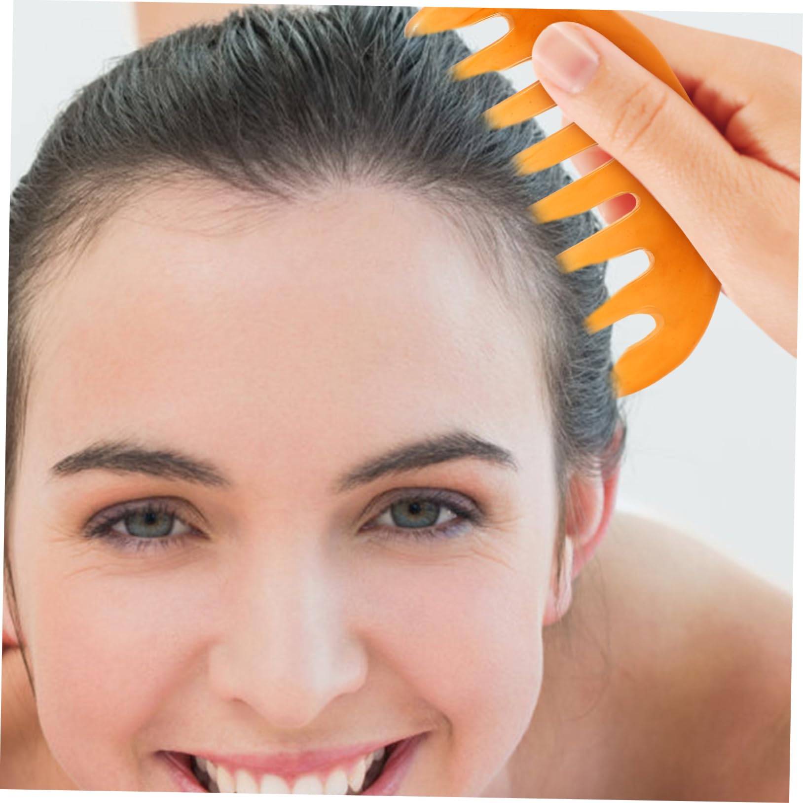 WOONEKY 2pcs Resin Massage Comb Hair Massager Gua Sha Comb for Scalp Trigger Point Massager Tool Scalp Care Comb Scalp Massager Acupoint Massage Tool Handheld Massager Coffee Resin Beeswax