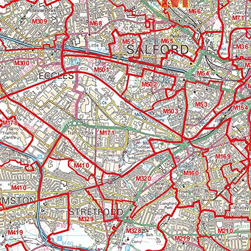 Carte murale Manchester M : plan des codes postaux sur papier premium - 3