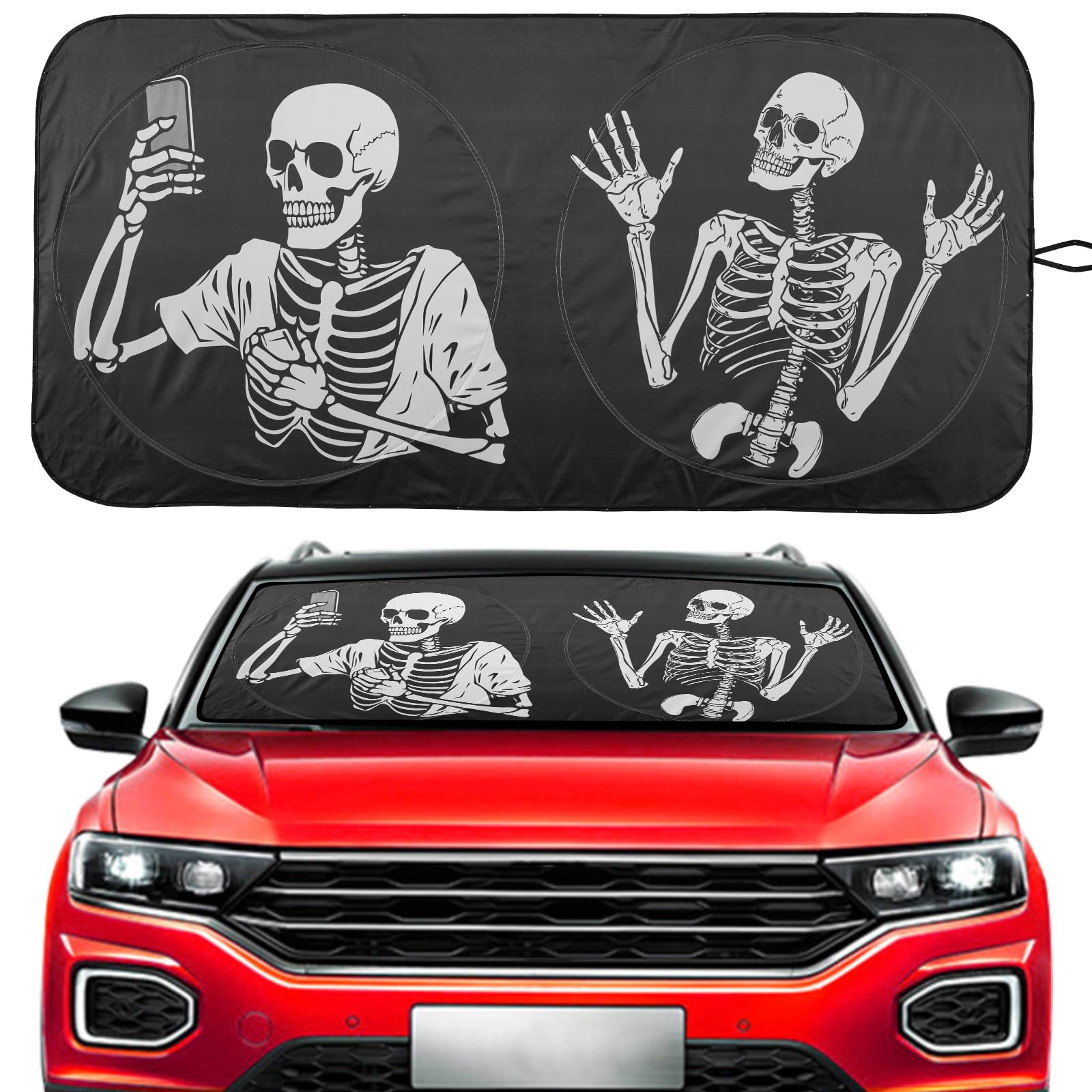 Vepagoo Windshield Sun Shade Design Sun Shade for Car Front Window Anti-UV Rays,Heat Protection for Car Interior Dashboard (65X32 inch)