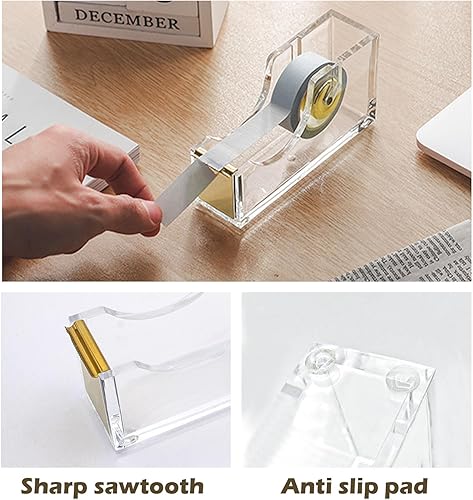 Miniatura 3 de Accesorios de escritorio, juego de suministros de oficina, grapadora acrílica, removedor de grapas, soporte de cinta, soporte para bolígrafo