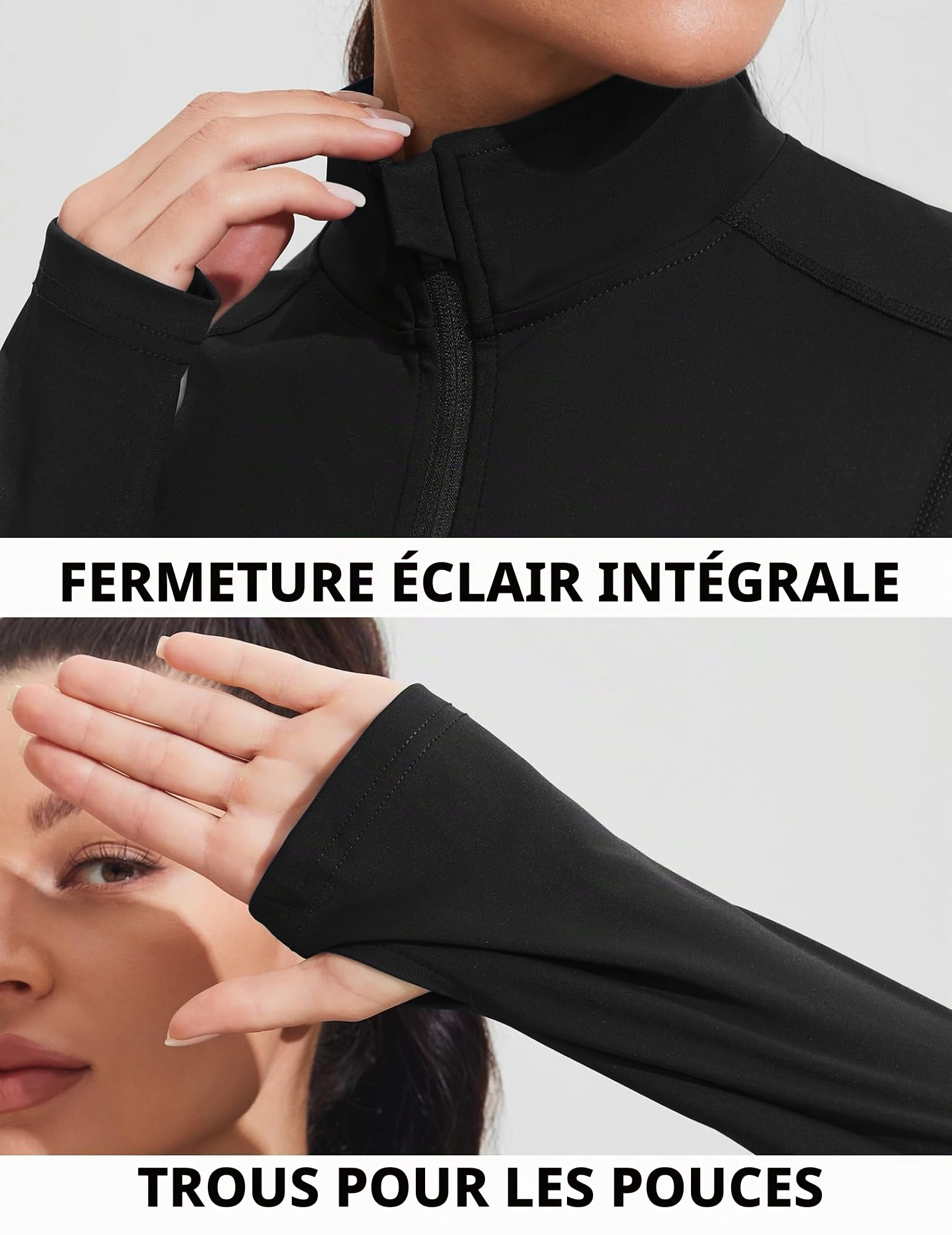 PINSPARK Veste De Course Pour Femme Veste De Sport à Manches Longues Veste D'entraînement Respirante