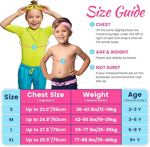 Miniatura 3 de Zeraty - Chaleco salvavidas para niños con correa de seguridad ajustable para niños de 1 a 9 años, 22 a 50 libras