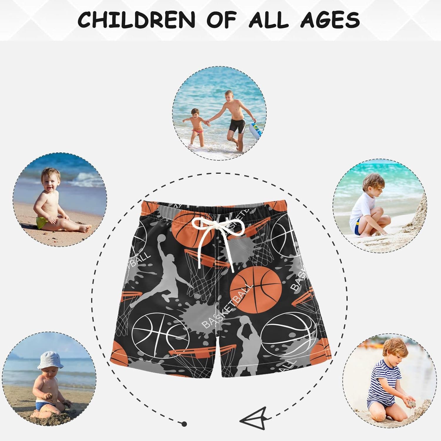 visesunny Boys Surfing Board Shorts Quick Dry Boys Swim Shorts s Swim Trunks Size from 2T to 14/16