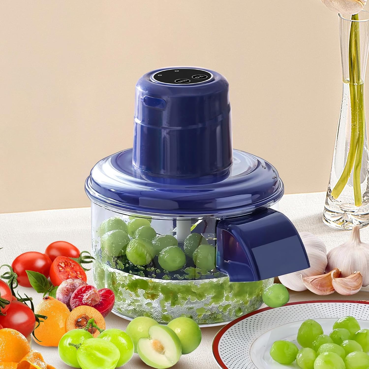 Grape Peeling Machine - Automatic Grape Peeler | Compact Kitchen Gadget Fruits Skin Remover Tool with USB Charging, Kitchen Gadget for Blueberries Garlic Tomato Salad Making