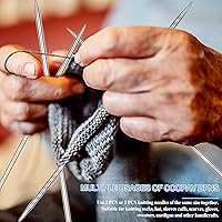 Vista 7 de Juego de agujas de tejer de punta doble Coppay, 7.9", 35 piezas de acero inoxidable, agujas de tejer rectas de 2.0mm-5.0mm, juego de agujas de tejer