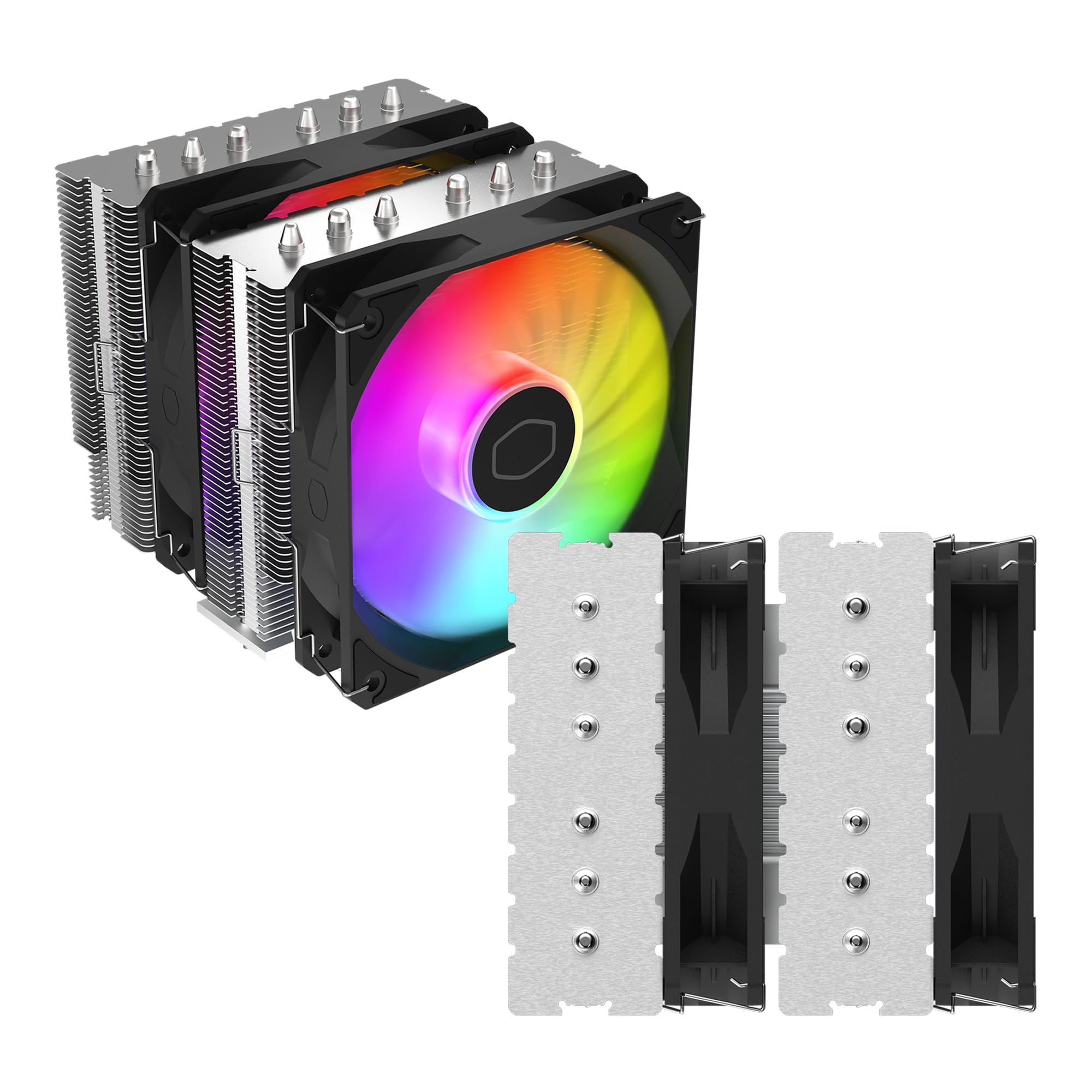 Cooler Master Hyper CPU Cooler, SickleFlow 120 Edge PWM Fan, Aluminum Top Cover, 4 Copper Heat Pipes, 152mm Tall, AMD Ryzen AM5/AM4, Intel LGA 1851/1700/1200 Brackets