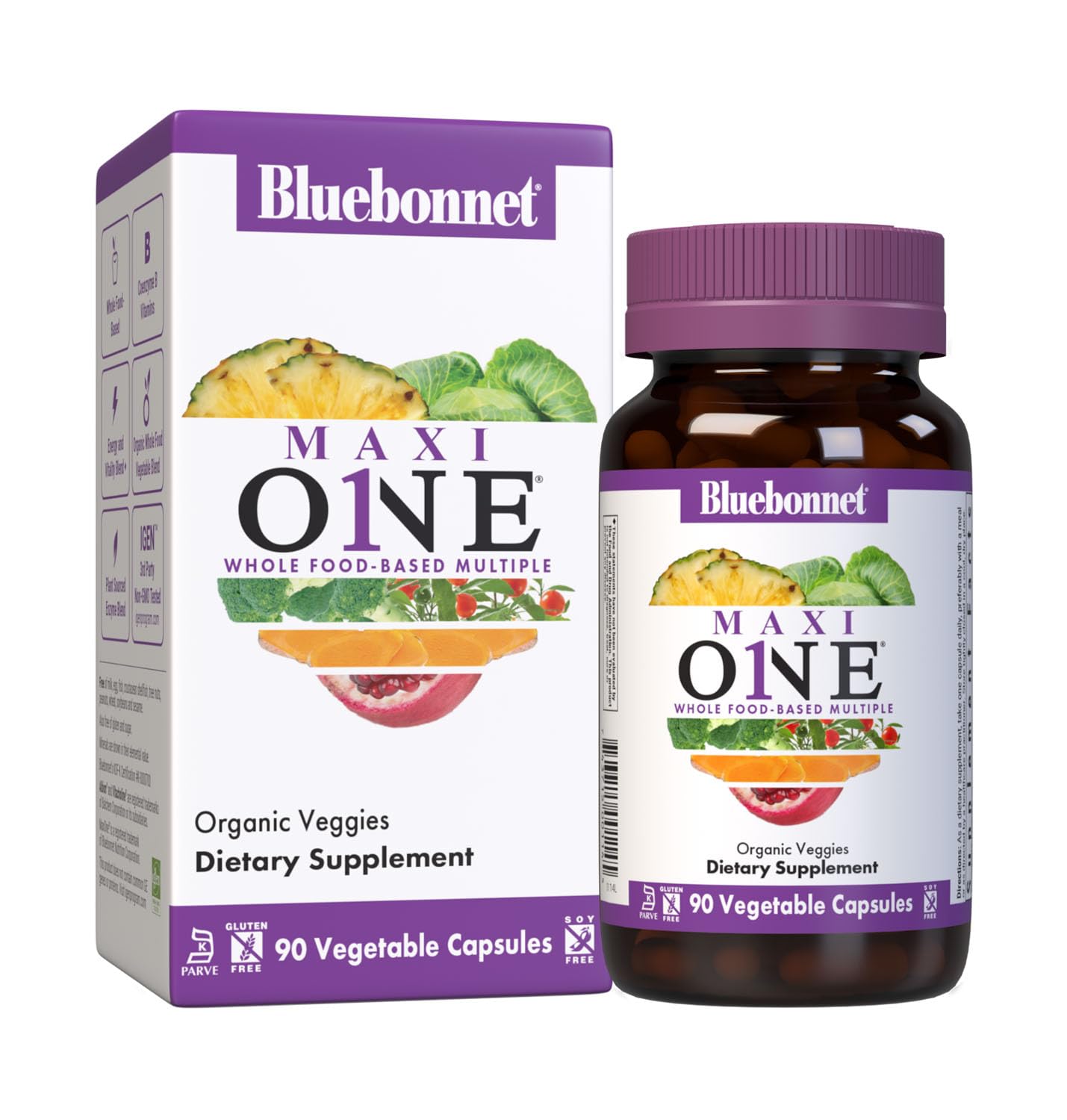 Sponsored Ad - Bluebonnet Nutrition Maxi One (with Iron), Whole Food Multiple, Enzymes, Energy, Vitality, Gluten-Free, Kosher, Dairy-Free, Vegetarian Friendly, Soy-Free, Non-GMO, 90 Vegetable Capsule, 3 Month Supply, Beige