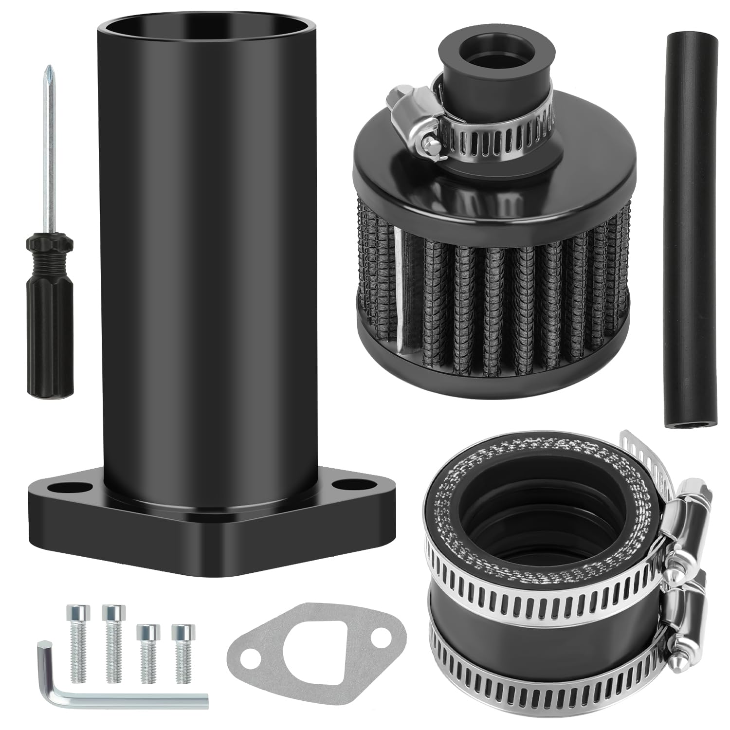 CILOYU Intake Manifold Inlet Pipe Kit Replacement for PWK 24mm 28mm PE Carburetor Predator 212 224 196cc 200cc Engine Coleman Mini Bike CT200U BT200X KT196 Baja Warrior MB200 GX200 6.5hp Go Kart Parts