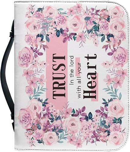 Miniatura 17 de Bolsas de cuero para iglesia, funda de Biblia gris león, bolsa protectora de la Biblia de poliuretano, funda de transporte portátil con asa