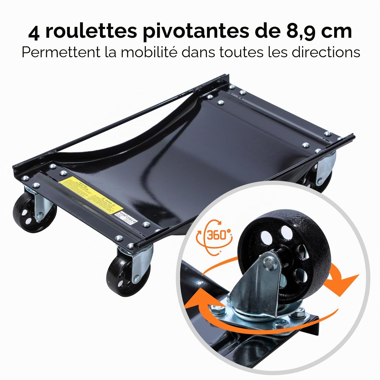 KATSU Tools Chariot de Manutention Voiture 2PCs Charge 1,5 Ton Chariot de Déplacement Voiture Plate-Forme, Aide à la Manœuvre Automobile Aide au Transport Véhicules