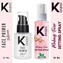 KINDED Silicone Gel Based Face Primer And Makeup Fixer Setting Spray Combo with Aloe Vera Extracts Almond & Jojoba Oil for Women Girls Dry Oily Combination All Skin Type - Primer 30 ML, Fixer 60 ML gallery image
