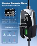 VEVOR Chargeur Voiture Électrique 3,6 KW Borne Recharge Véhicule Électrique Mobile 16 A avec Câble Recharge Type 2 6 m, Prise Schuko 16 A Monophasé, Écran LCD, Courant Réglable, Boîtier Commande IP66 - 4