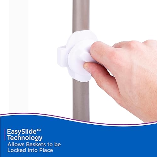 Miniatura 5 de Kenney KN614128 - Carrito de ducha de poste esquinero de metal con tensión de resorte de altura ajustable (6 pies 9 pulgadas a 9 pies) con 3