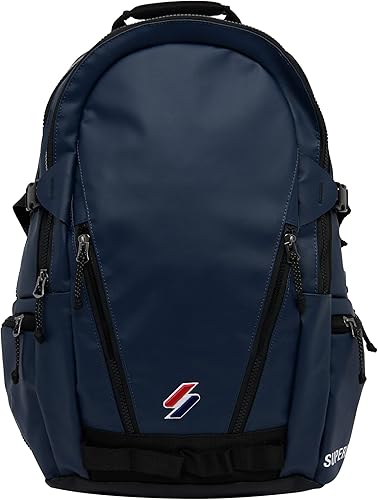 Superdry Mochila de lona para hombre, compartimento principal con cierre de cremallera, Azul marino oscuro, talla única , Mochilas tipo mochila