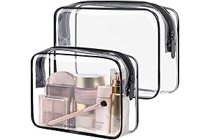 Clear Plastic PACKISM TSA Approved Toiletry Bags with Zipper for Travel or Makeup