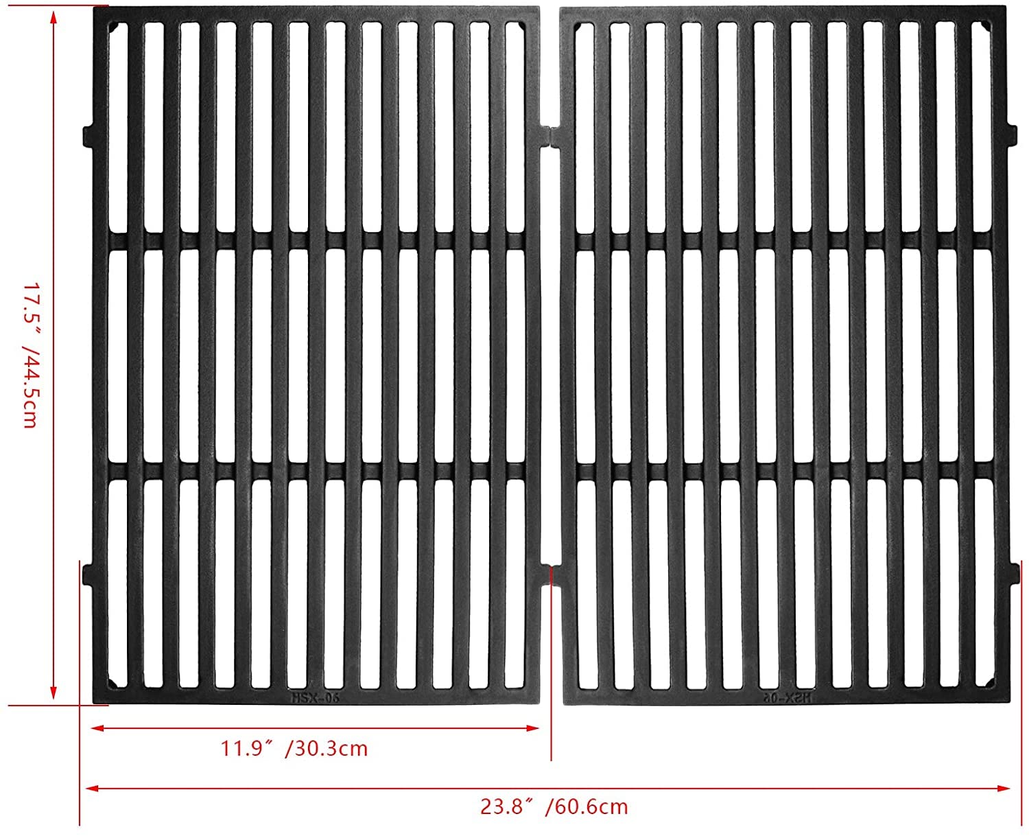 GFTIME 30 x 43,8 cm Grille de cuisson 7638 pour Weber Spirit I & II E310 E320, Spirit 700, fonte Grille de rechange pour gril à gaz