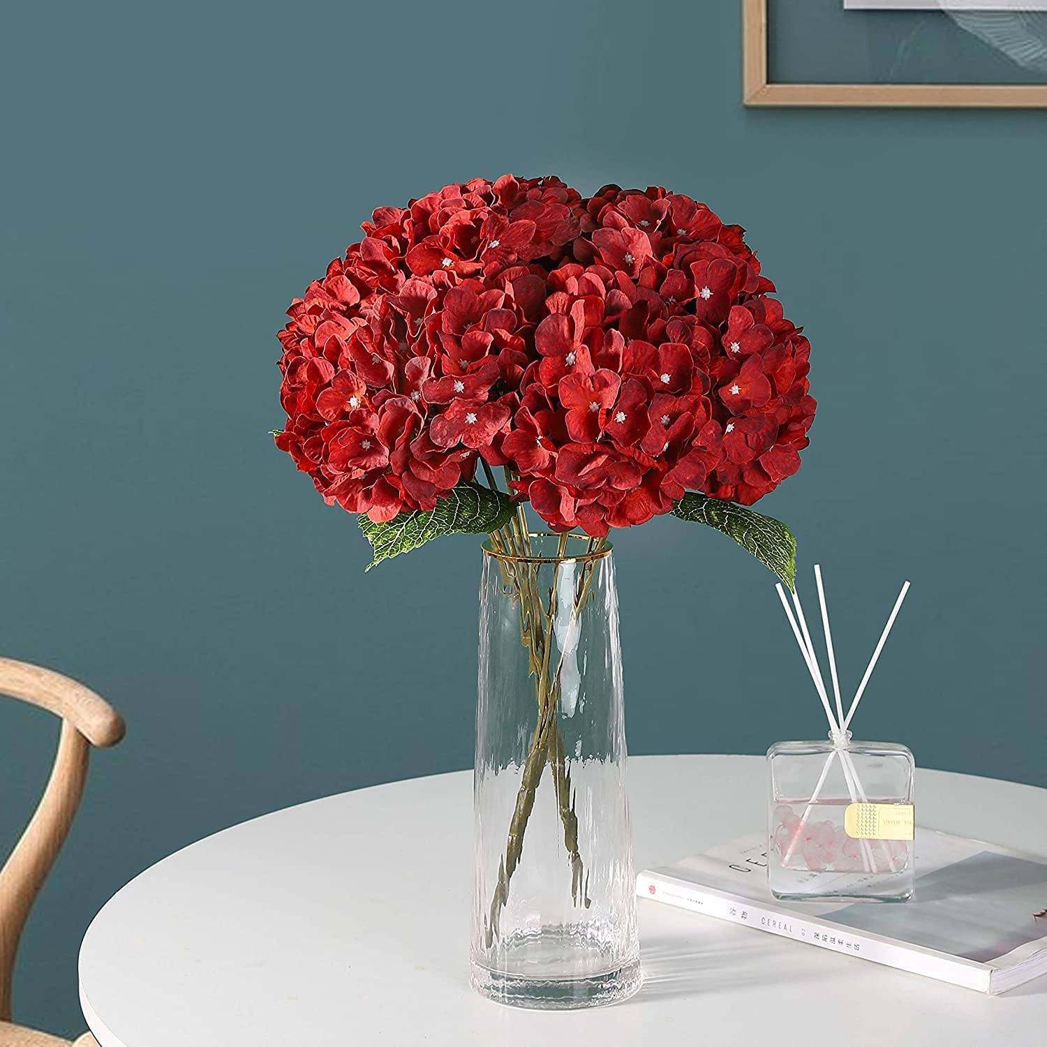 Large White Hydrangea Flowers - Artificial Wedding Decor -8