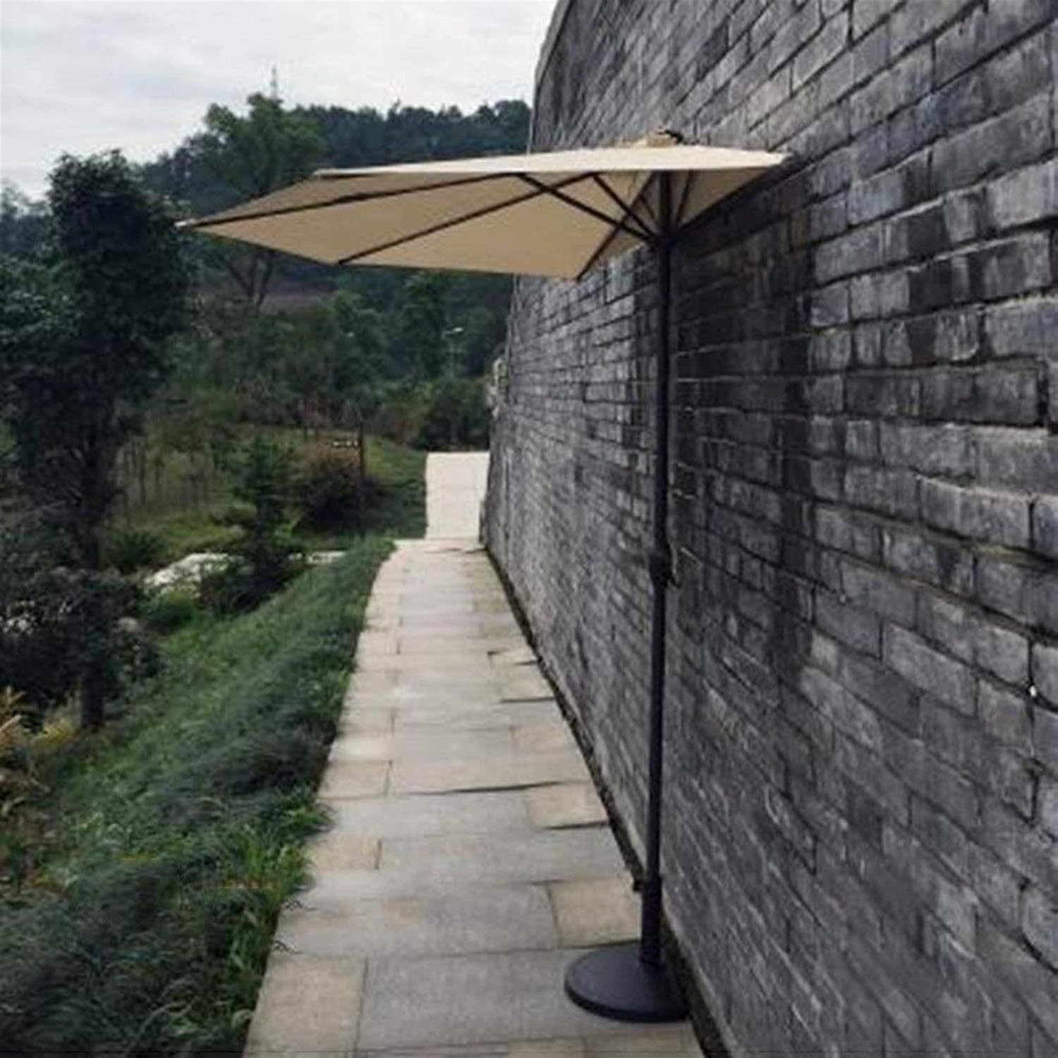 Vented Table Parasol Outdoor Garden Parasol Outdoor Umbrella Patio Parasol Bistro Wall Balcony Door Window Sunshade Market Umbrella,Without Parasol Base