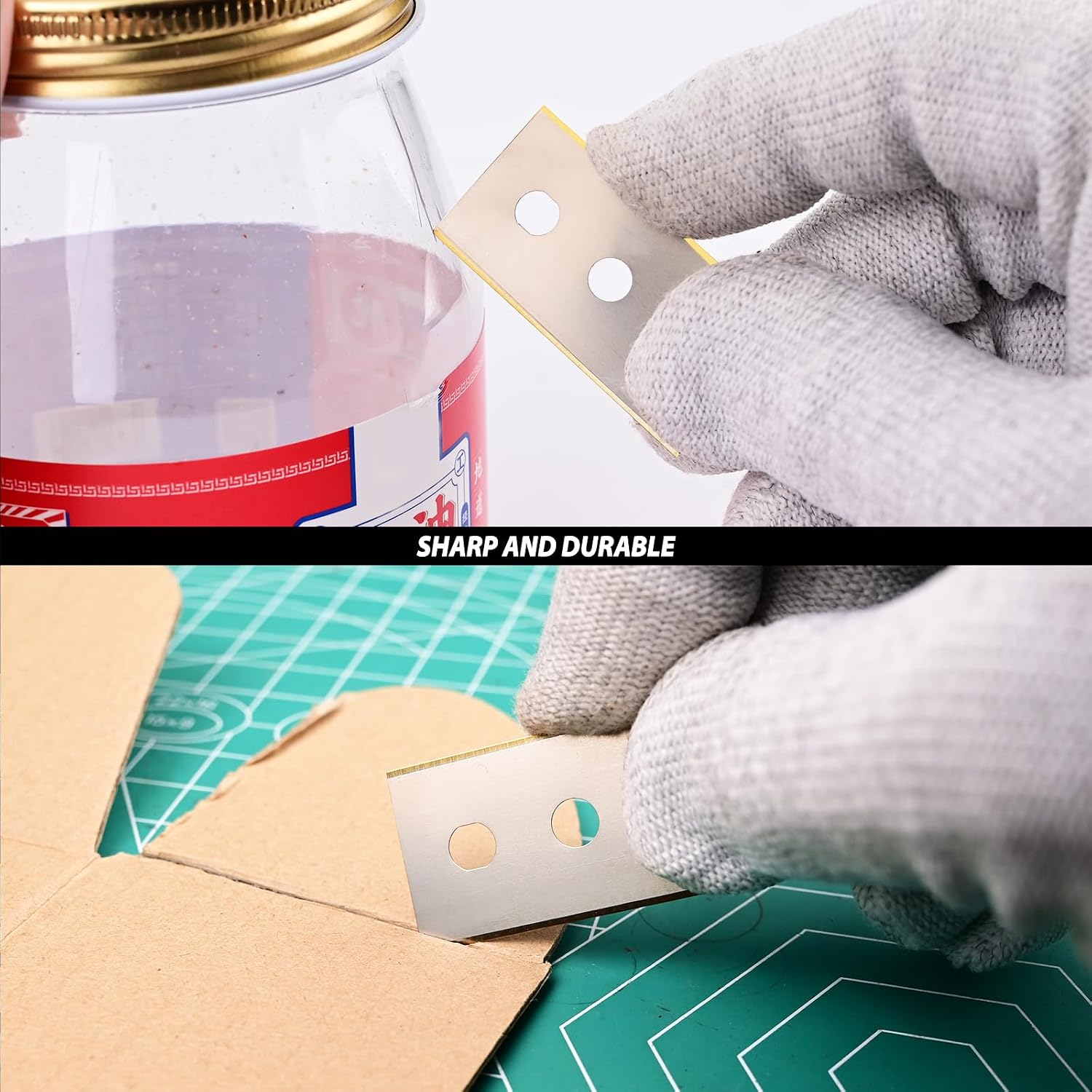 EHDIS Pack of 20 Replacement Titanium Coated Blades – 3-Hole VinylGuard Cutter Blades | Fits Standard 3-Inch Scraper Handles and Backing Paper Slitter (Pack of 20)