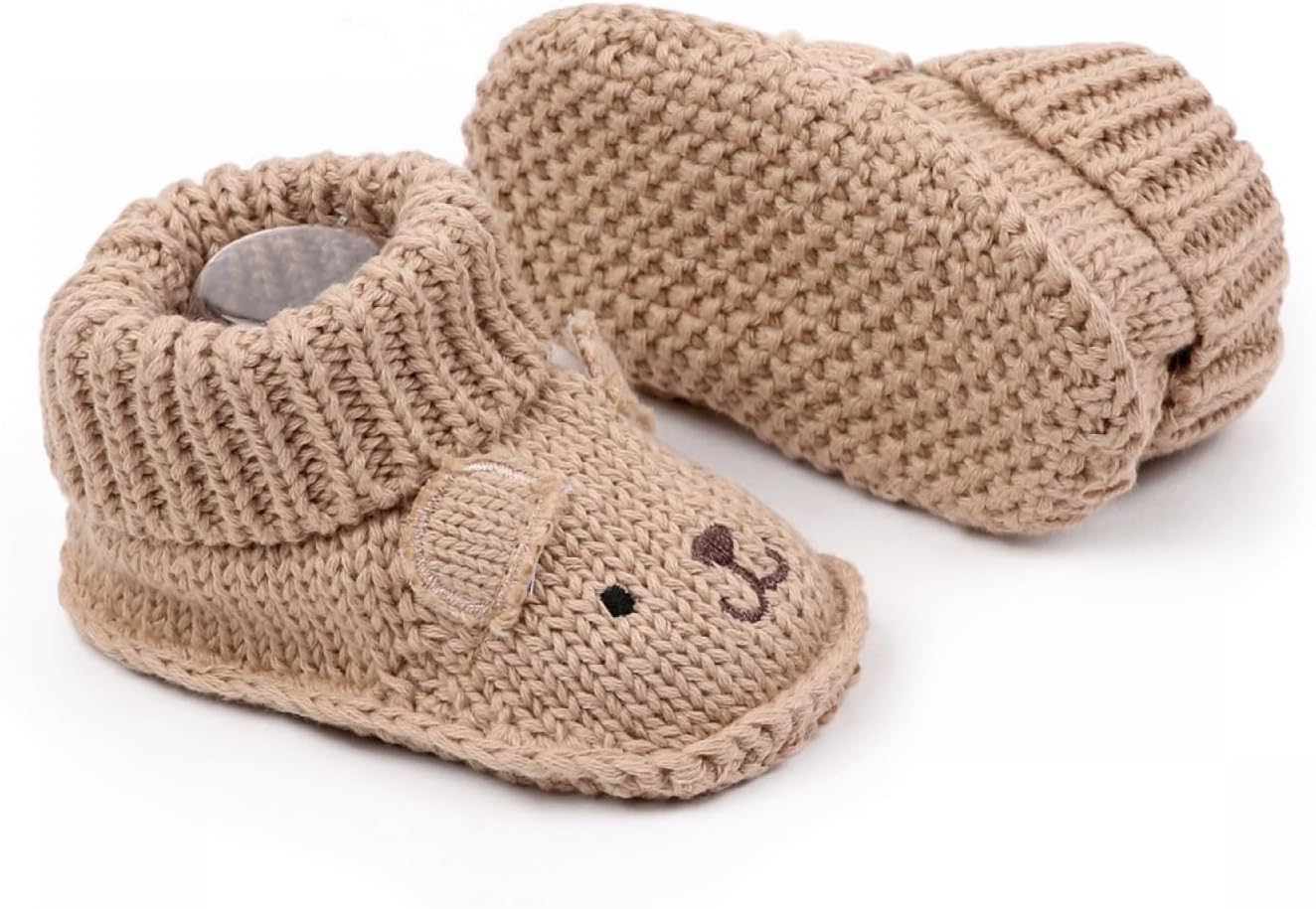 Infant Baby Boys Girls Knitted Booties Soft Cute First Walking Socks Shoes