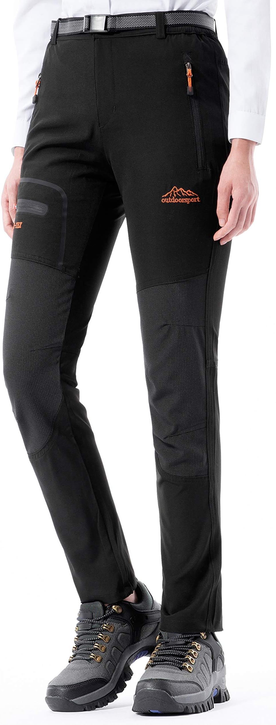 DAFENGEA Women's Outdoor Quick Dry Breathable Lightweight Mountain Hiking Pants (A Black, Large)