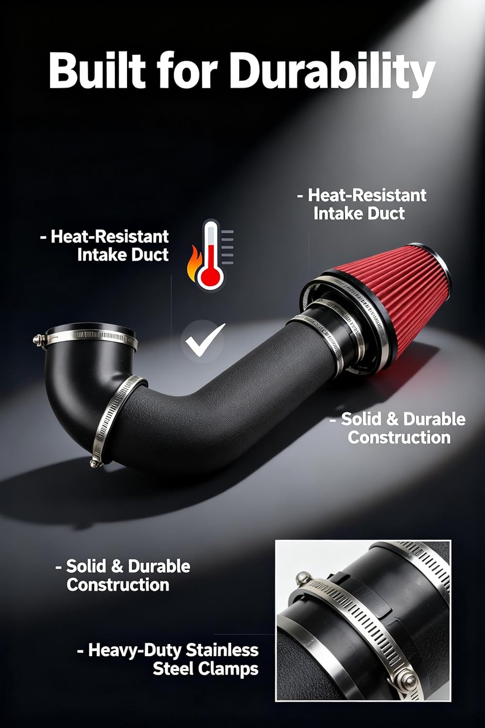 Flecto 4" LS Swap Cold Air Intake Kit, Max Clearance Design Compatible with LS1 LS2 LS3 LSX LQ4 LQ9 4.8L 5.3L 6.0L Restomods, Compatible with Chevelle, Camaro, G-Body