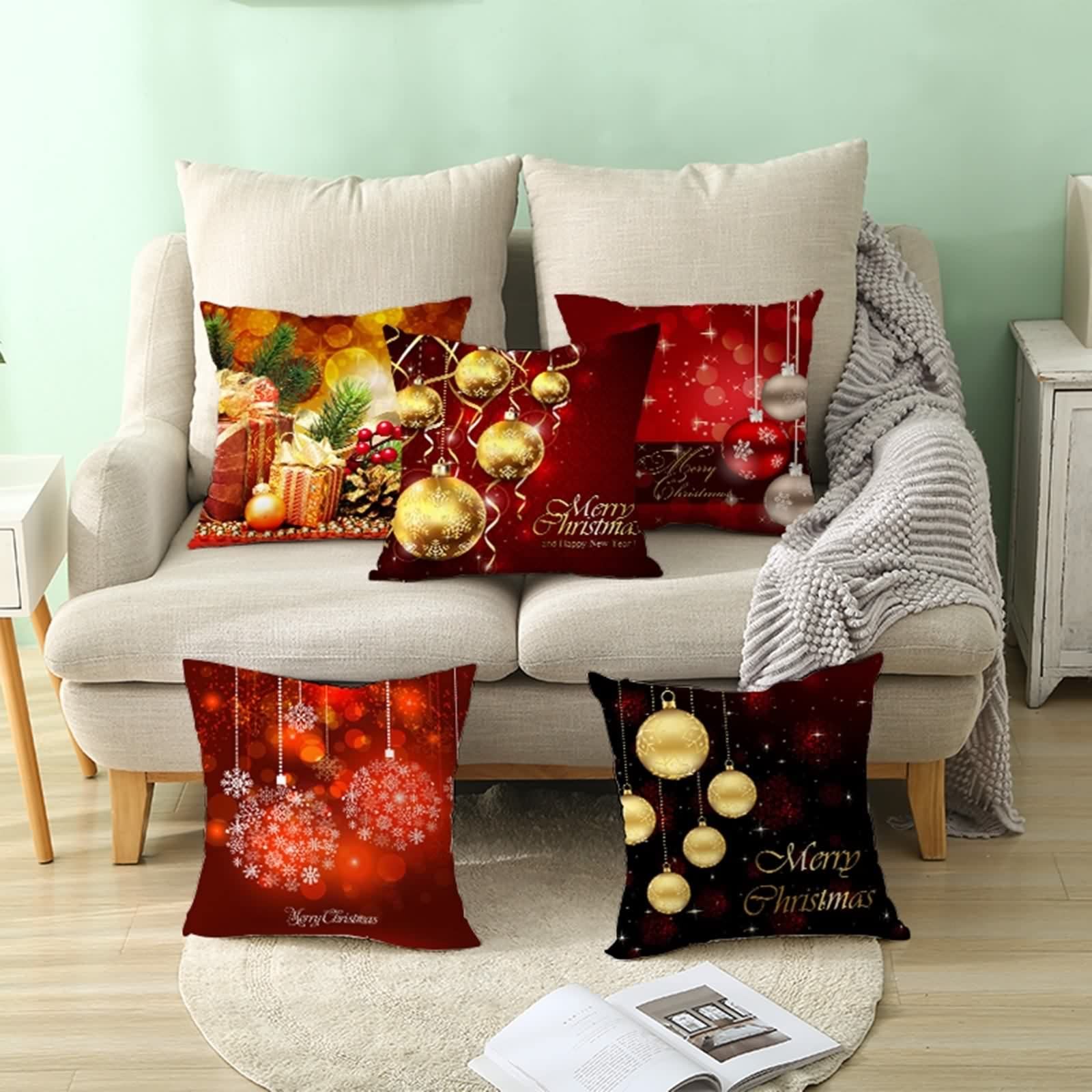 AVOIN Colorlife Hello Fall - Set Di 4 Federe Per Cuscini Con