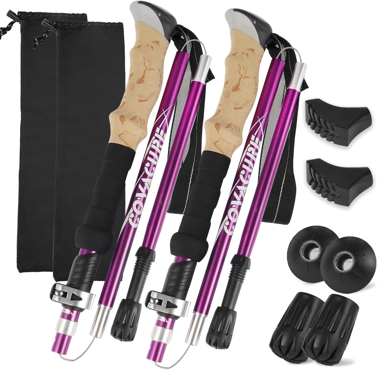 COVACURE Hiking Poles – Aluminum Alloy 7075 Trekking Poles Collapsible with Telescopic,Lightweight & Foldable Collapsible Hiking Gear for Climbing, Hiking, Men and Women COVACURE Hiking Poles – Aluminum Alloy 7075 Trekking Poles Collapsible with Telescopic,Lightweight & Foldable Collapsible Hiking Gear for Climbing, Hiking, Men and Women