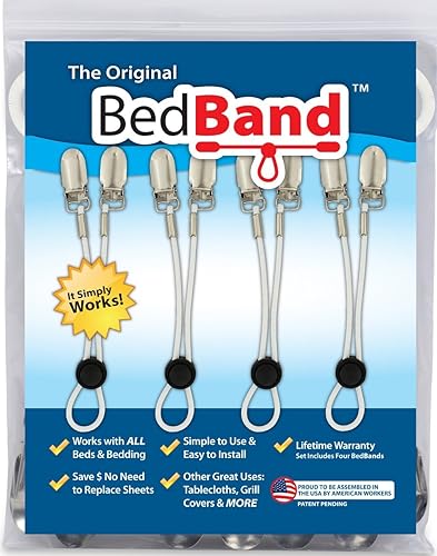 Miniatura 5 de The Original Bed Band Sujetador ajustable con asas correa y suspensor para afirmar sus sábanas Pendiente de patente