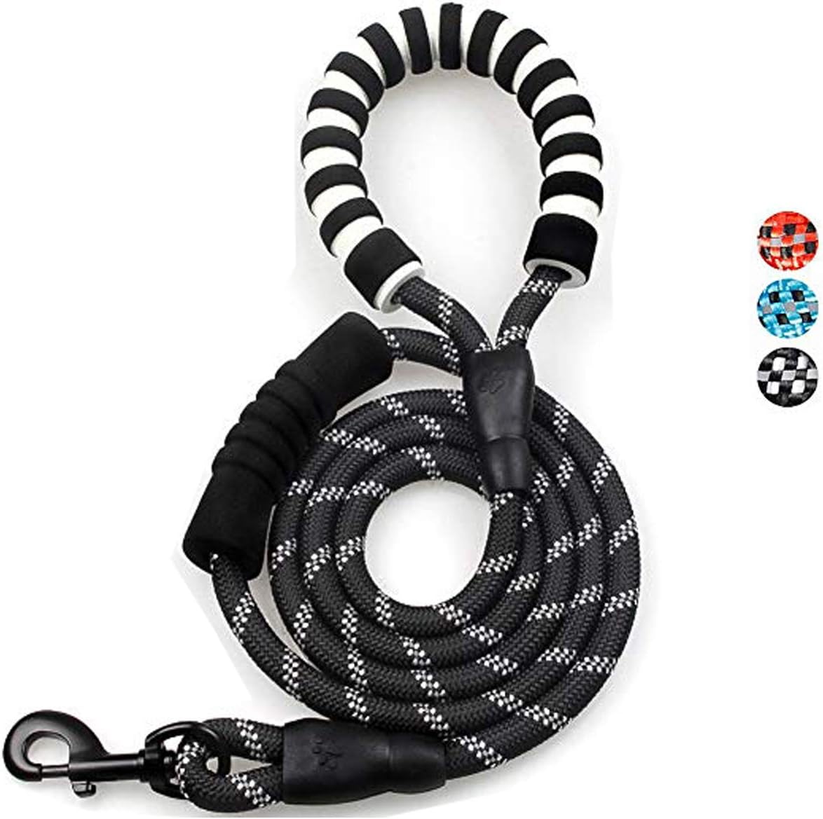MEKEET 6Ft Long Dog Leads for Medium Dogs, Anti Chew Dog Lead with Sturdy and Soft Pads Handle and Heavy Duty Metal Clasp, Rope Dog Lead for Large Dogs