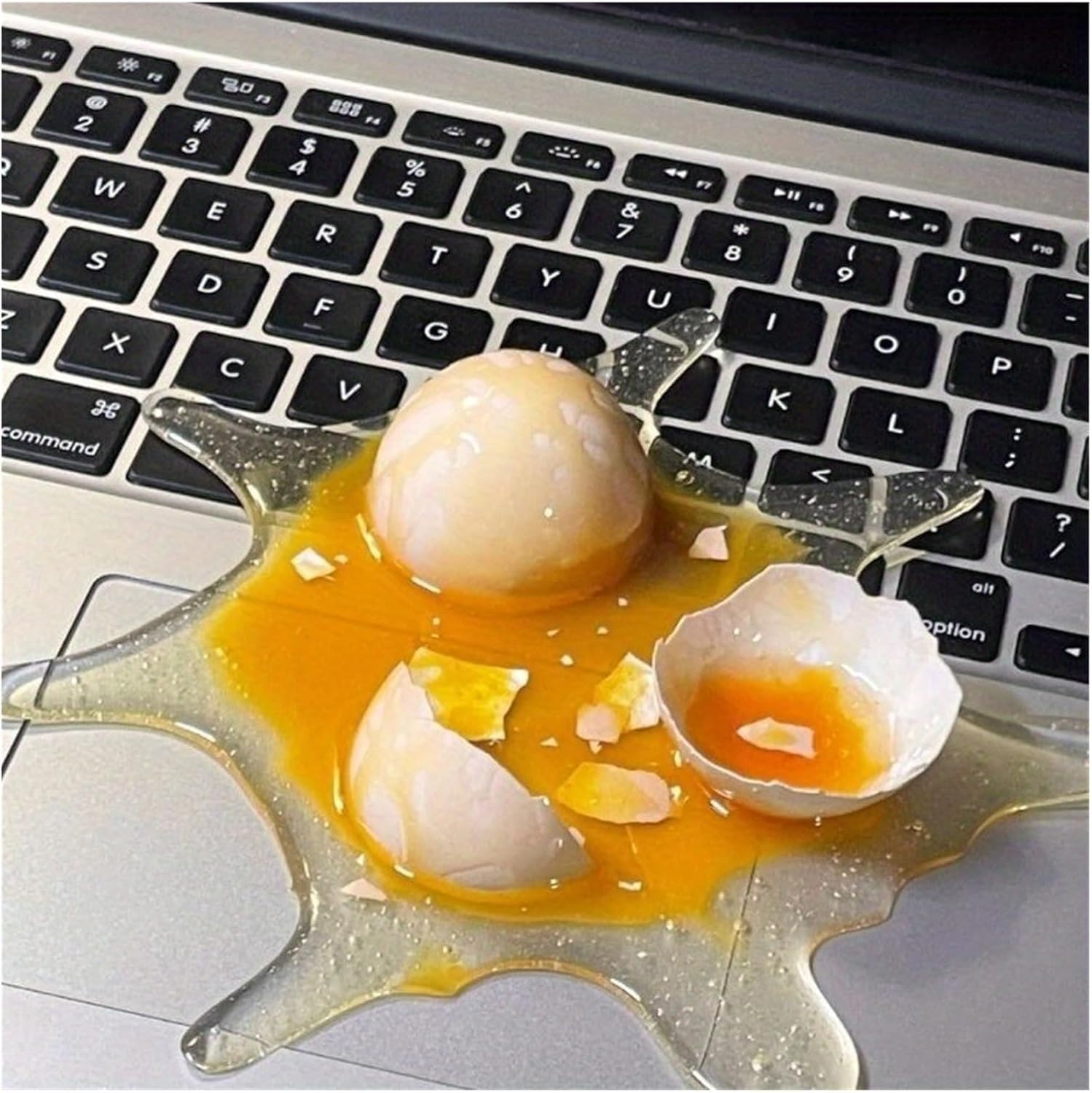 MUSM Broken Egg Holder - Funny Fake Splattered Egg Stand, Novelty Gag Gift Desk, Cool Mobile Dock image 3