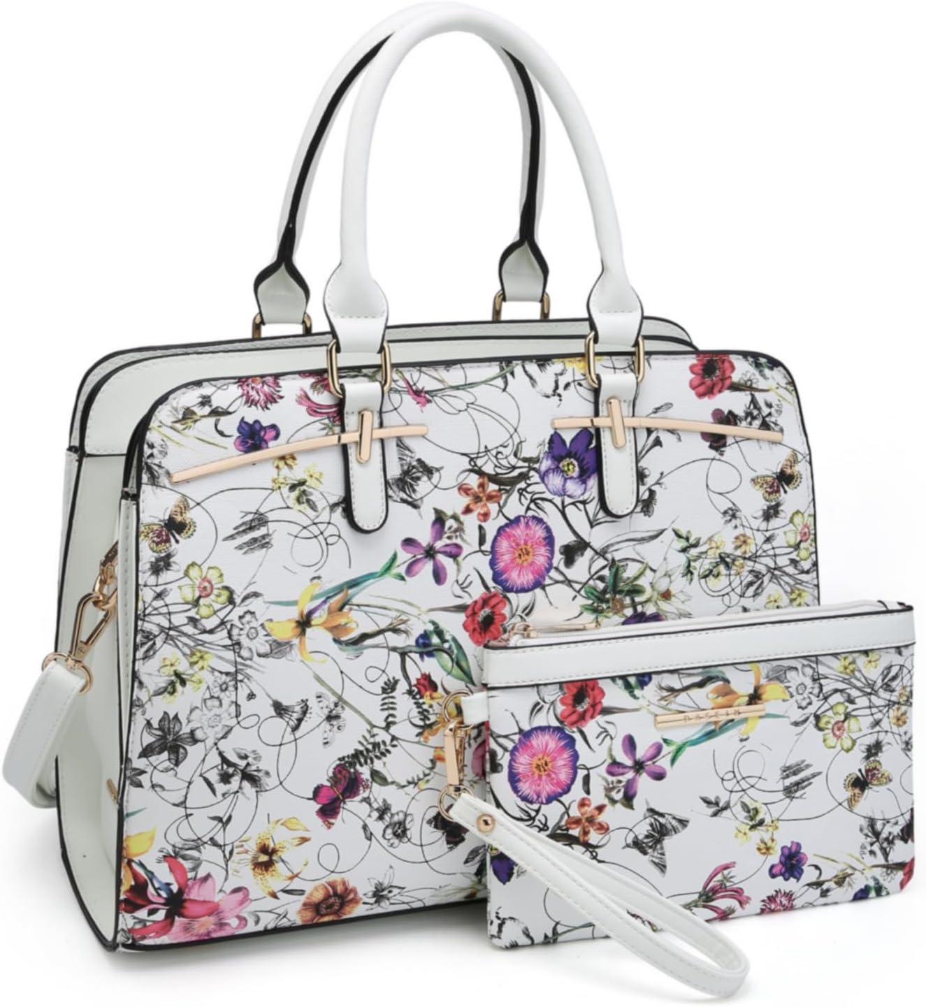 Dasein Women Satchel Handbags Shoulder Purses Totes Top Handle Work Bags with 3 Compartments