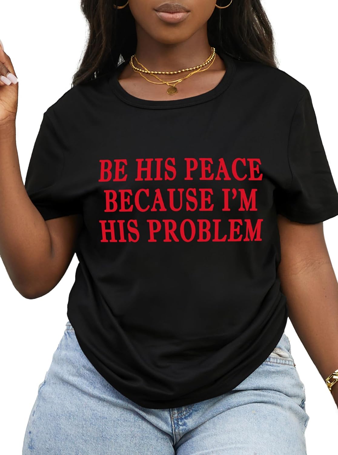 LovelyWholesale Women Graphic Tees Slogan Letter Print Casual Summer Tops Short Sleeve T Shirts - Image 3