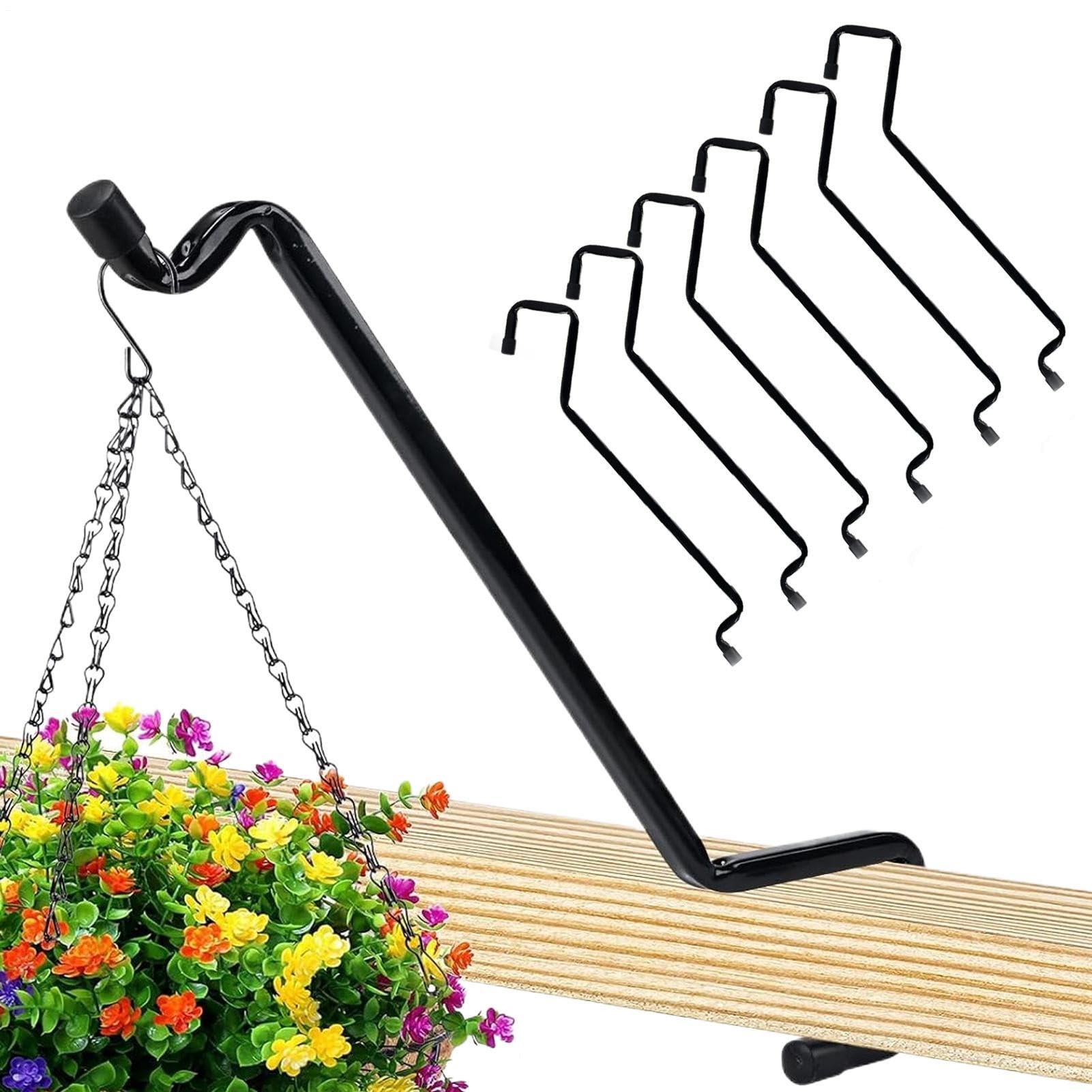 Crochet de terrasse et support jardinière balcon cour jardin lot de 6